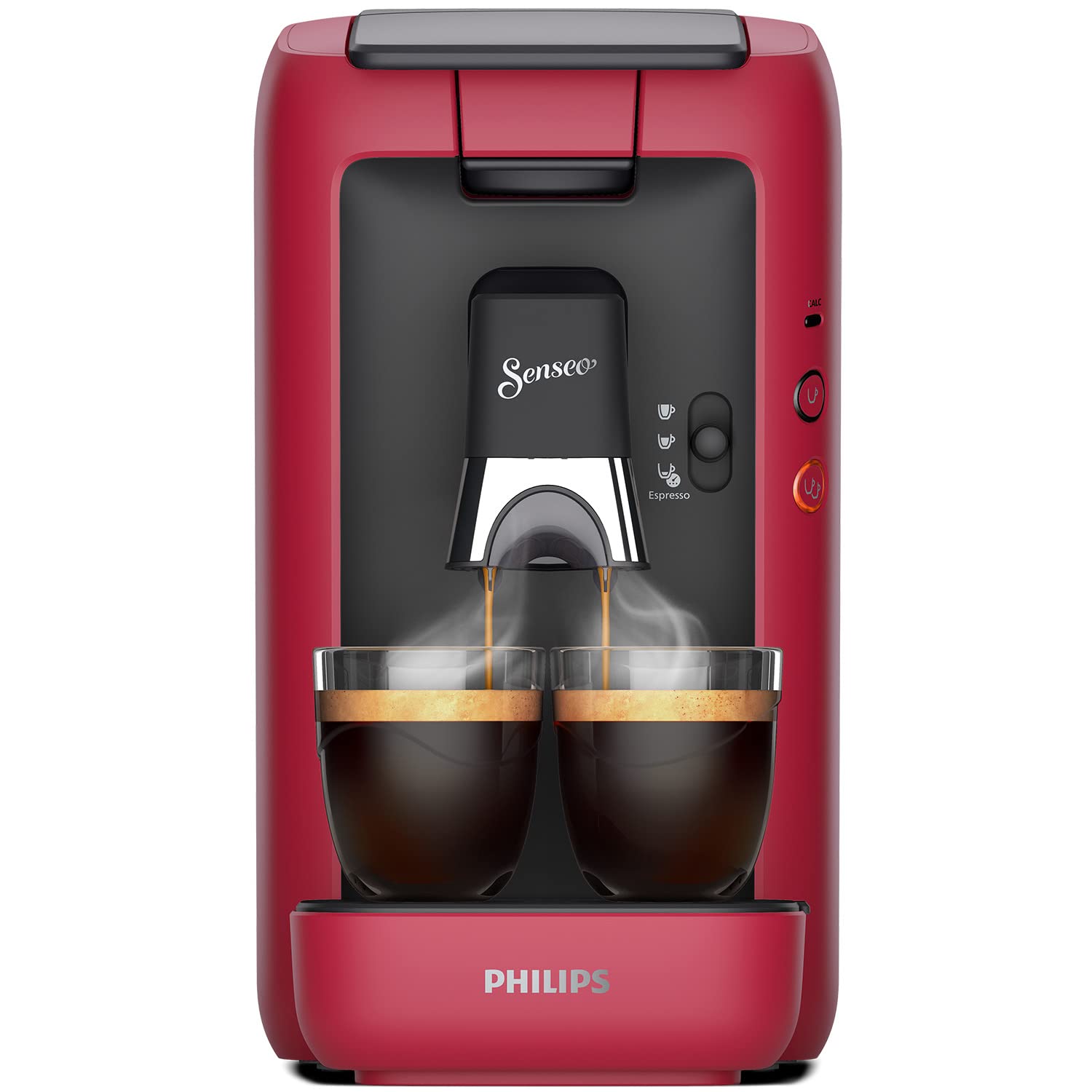 Domestic Appliances Senseo Maestro Machine à Café Dosettes avec Réservoir d'Eau de 1,2 Litre, Rouge, &nbsp;CSA260/91