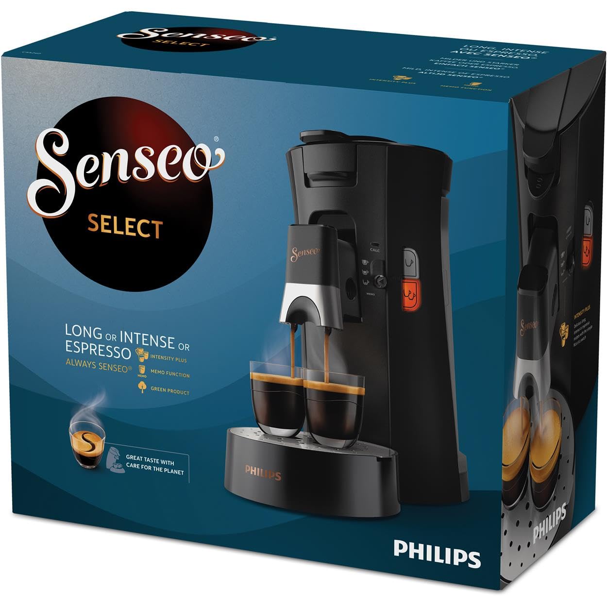 SENSEO - Machine à Café à Dosettes – Intensité Plus, Crema Plus, CSA240/61, Noir