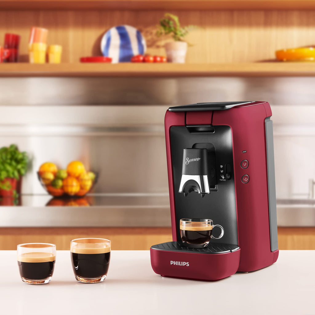 Domestic Appliances Senseo Maestro Machine à Café Dosettes avec Réservoir d'Eau de 1,2 Litre, Rouge, &nbsp;CSA260/91