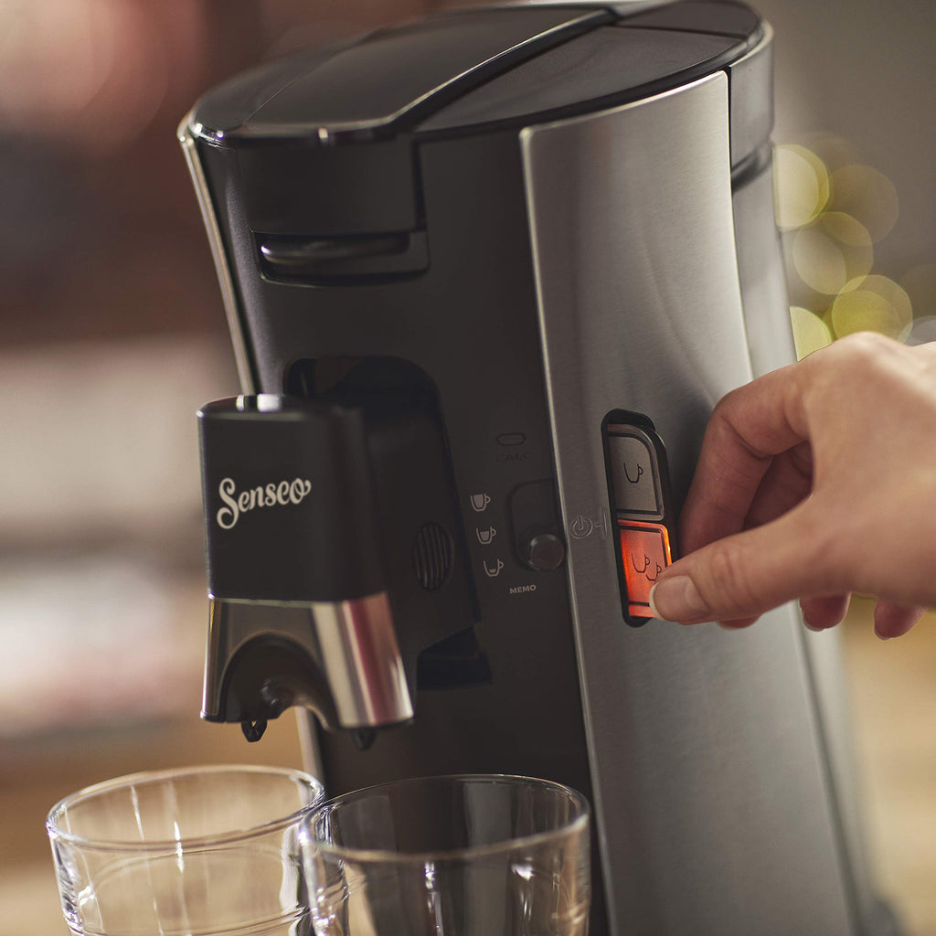 SENSEO Select Machine à café à dosettes, Intensity Plus Crema Plus, Sauge, Une ou deux tasses à la fois, CSA250/11, Metal