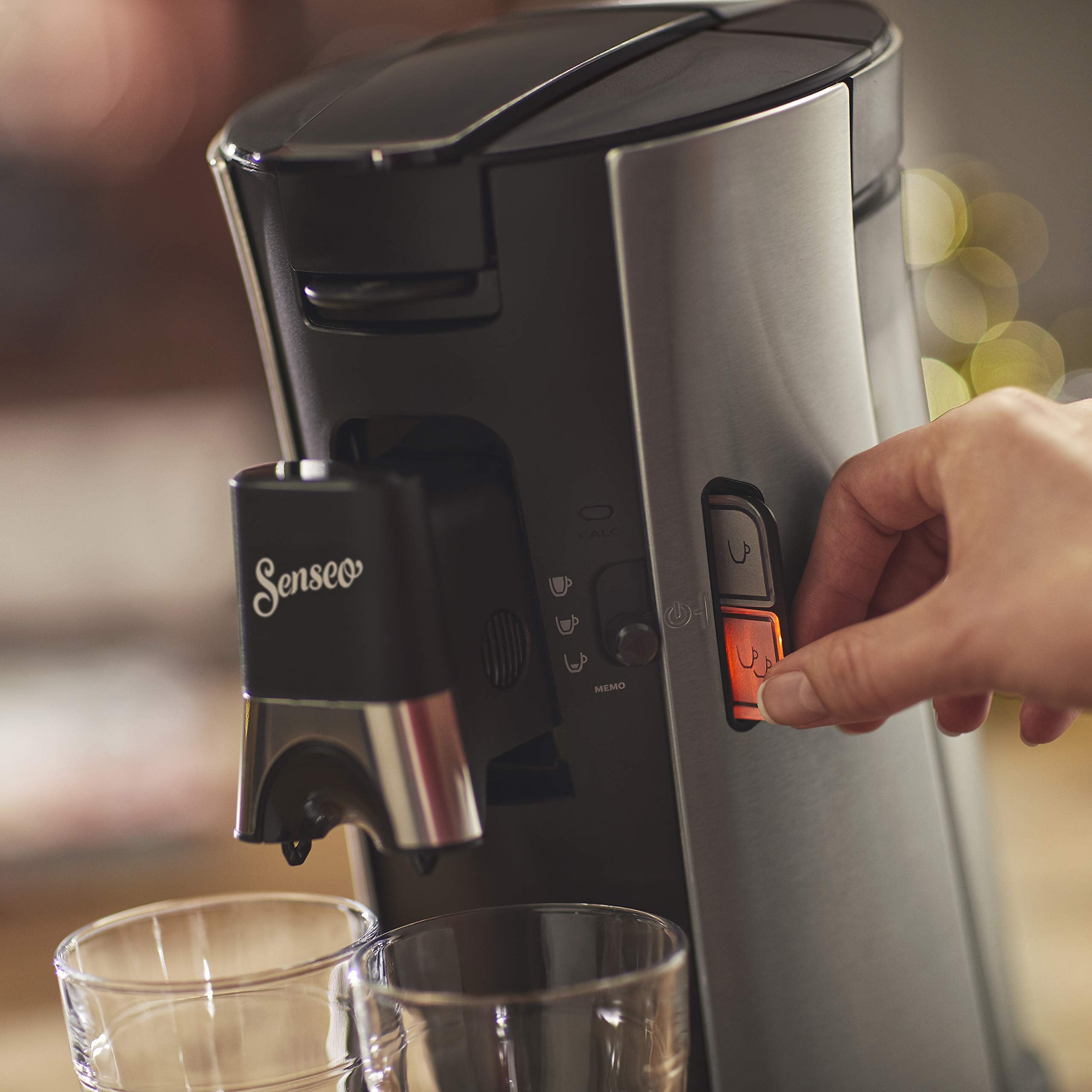 SENSEO Select Machine à café à dosettes, Intensity Plus Crema Plus, Sauge, Une ou deux tasses à la fois, CSA250/11, Metal